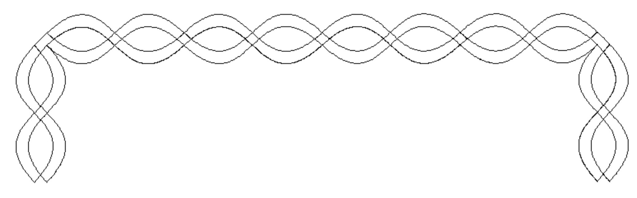 Continuous Cable Border Set Digital Design Thread Waggle Quilting