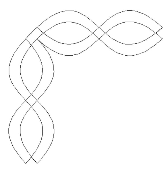 Continuous Cable Border Set Digital Design Thread Waggle Quilting